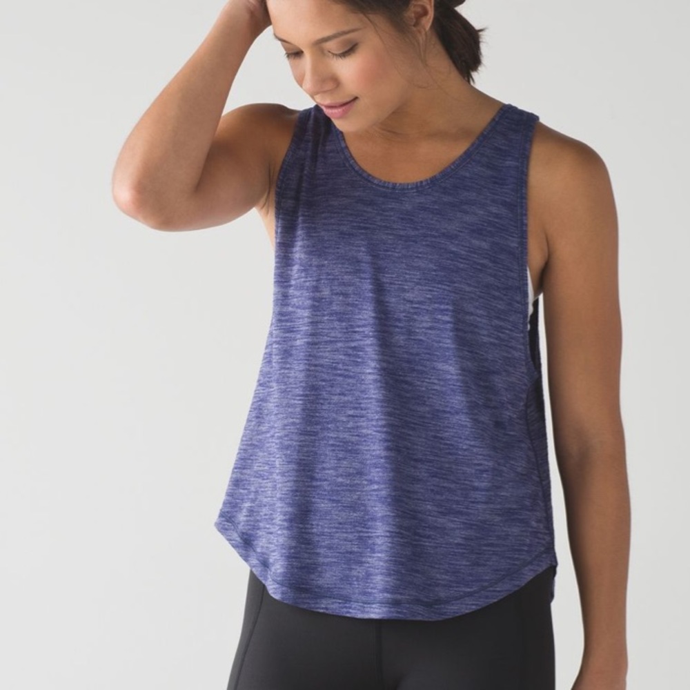 Lululemon Size 4 rush hour running training muscle tank top cropped blue